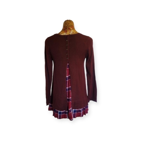 Staccato top plaid small long sleeve - Picture 3 of 6